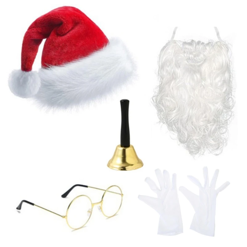 Праздничные аксессуары для костюма Деда Мороза 5 шт./компл. включая перчатки