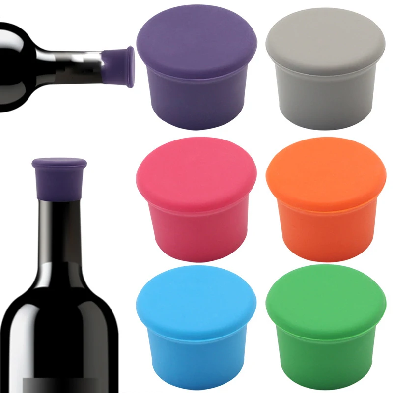 

Food Grade Durable Flexible Silicone Leak Free Wine Champagne Bottle Stopper Bottle Sealers Beverage Closures Bar Tools