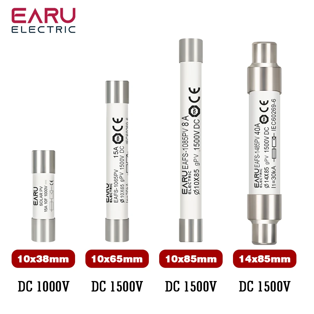Солнечные предохранители постоянного тока 1000 в 1500 В PV 6A 10A 15A 20A 25A 30A 32A 40A 50A