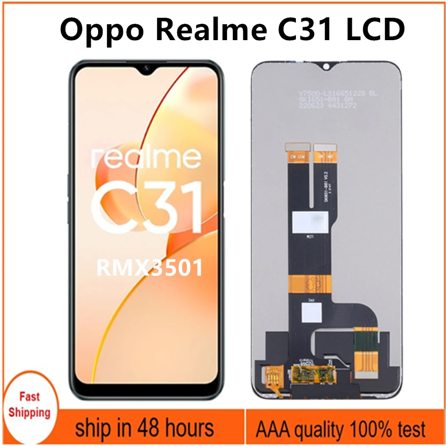 

6,5 ''Новый для Oppo Realme C31 LCD RMX3501 кодирующий преобразователь сенсорного экрана в сборе заменяемый датчик дисплея