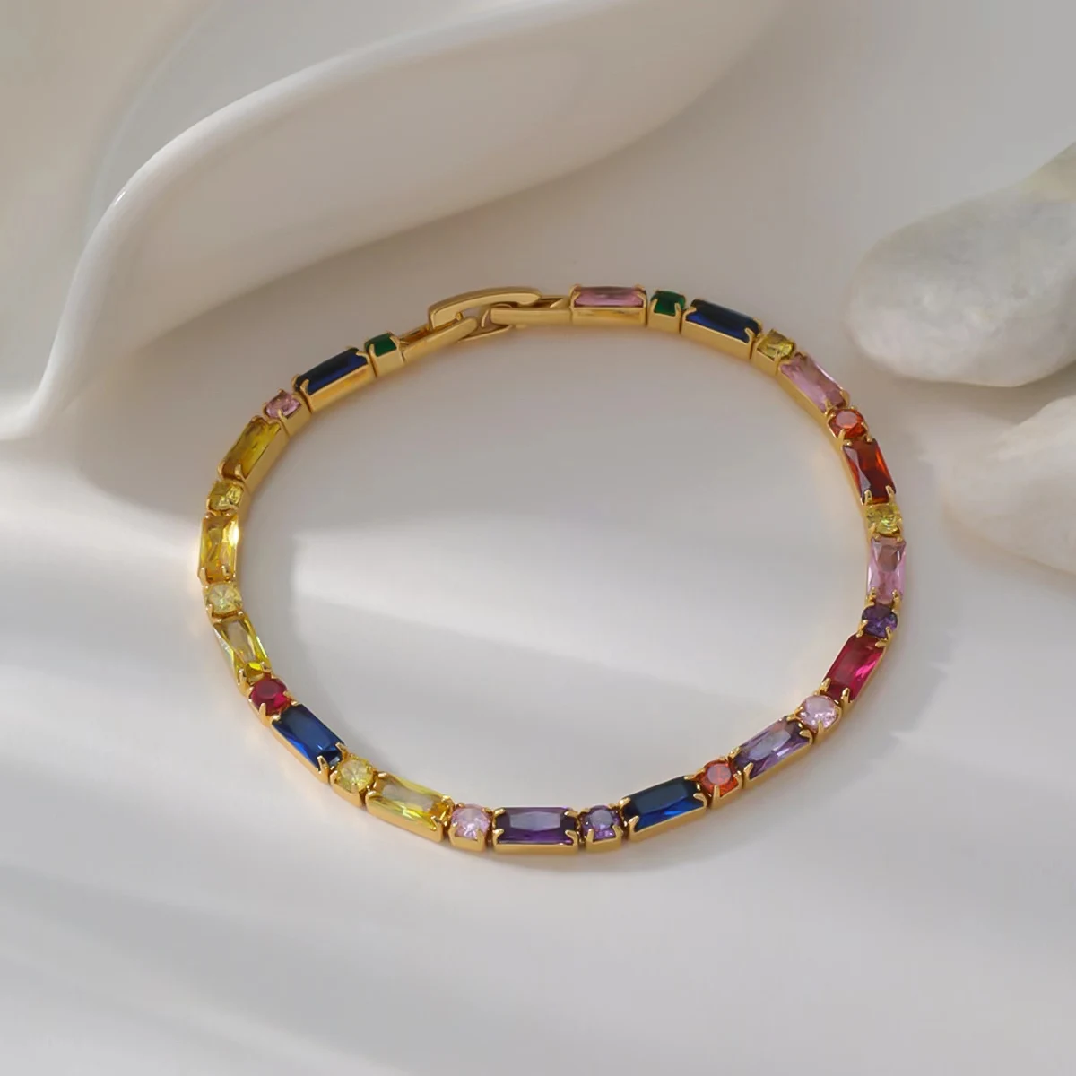 LingMiao Роскошный комплект ювелирных изделий для женщин 18-каратное золото циркон