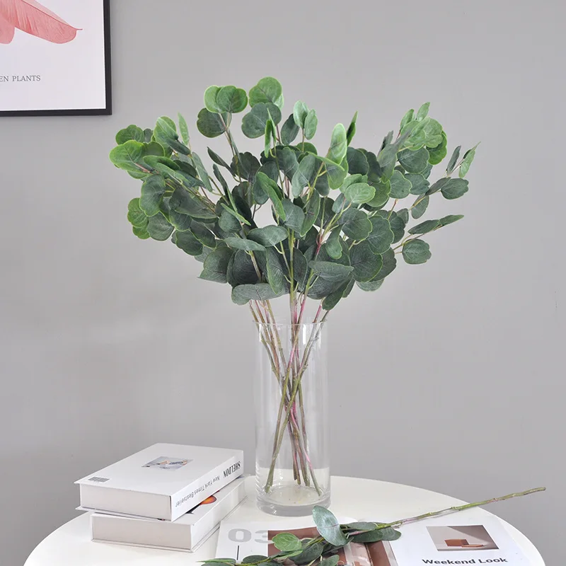 

Листья искусственных денег 66 см, зеленые растения, мягкие резиновые на ощупь, домашний декор, гостиная, материалы для цветочной композиции