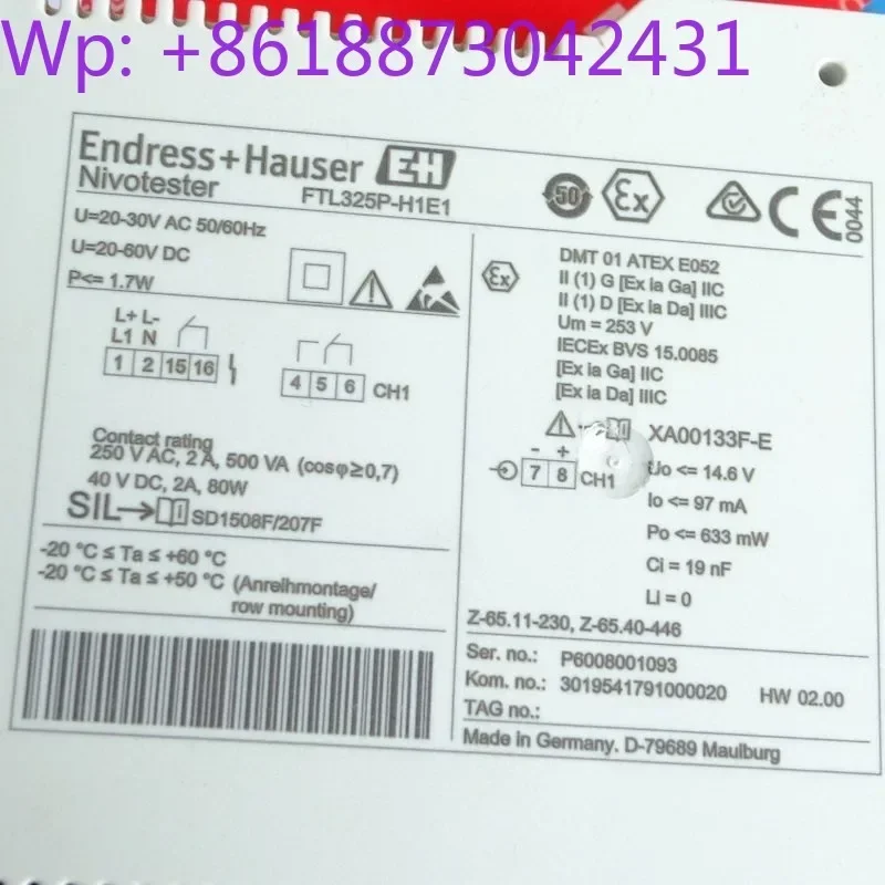 Фото E + H FTL325P-H1E1 Новый вибрационный уровнемер Nivotester 1CPS №2