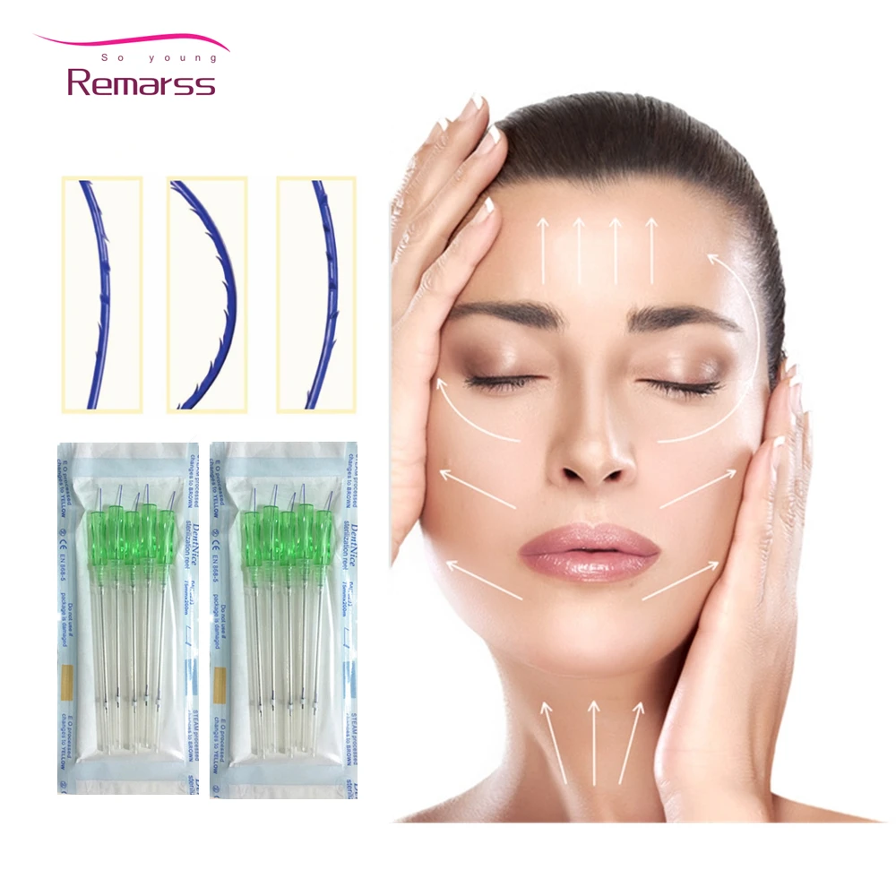 

New Disposable Best Selling Fox Eye Thread Cog 3d 4d 6d L Blunt 21g60mm Suture PDO Eyebrow Lifting
