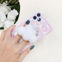 solid color cloud folding telescopic phone holder popping 3d transparent glitter epoxy phone holder sockets grip stand