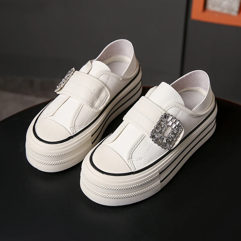 

Shoes for Women 2023 High Quality Buckle Strap Women's Vulcanize Shoes Summer Platform Sport Shoes Ladies Diamond Shoes Ladies
