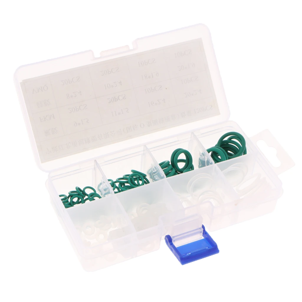 

120Pcs Rubber Car HNBR A/C Conditioning O Seals Kit 8 Kinds