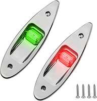 12vdc waterproof marine boat nautical accessories led stainless steel navigaiton side lamp green red