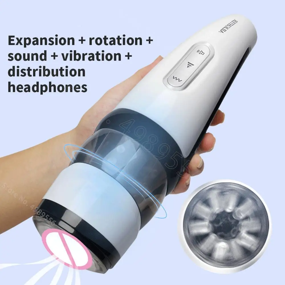 Aircraft Cup Men's Telescopic Rotary Interactive Pronunciation Hands-free Men's Sex Toys Device Sex Toys For Men