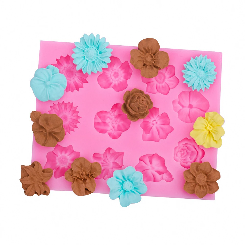 

11 Holes 3D Rose Sunflowers Silicone Mold Cake Decorating Tools Fondant Sugar Crafts DIY Chocolate Pastry Kitchen Bakeware