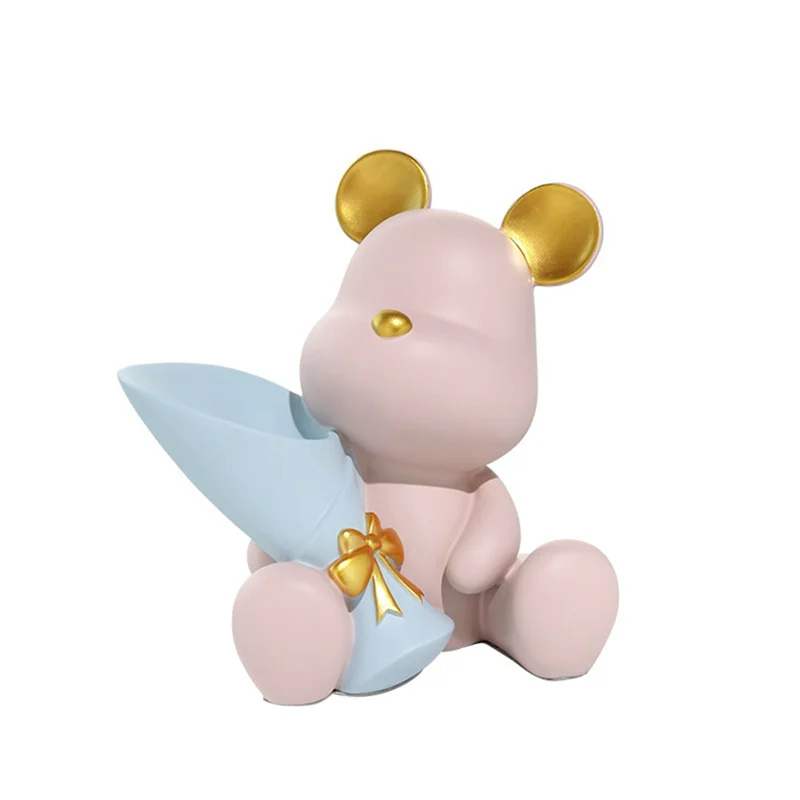 

Resin Vase Nordic Modern Figurine Room Decoration Desktop Decor Accessories Flower Pot Pink