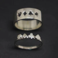 fashion silver color hollow poker rings for men womens engagement wedding ring lovers jewelry accessories