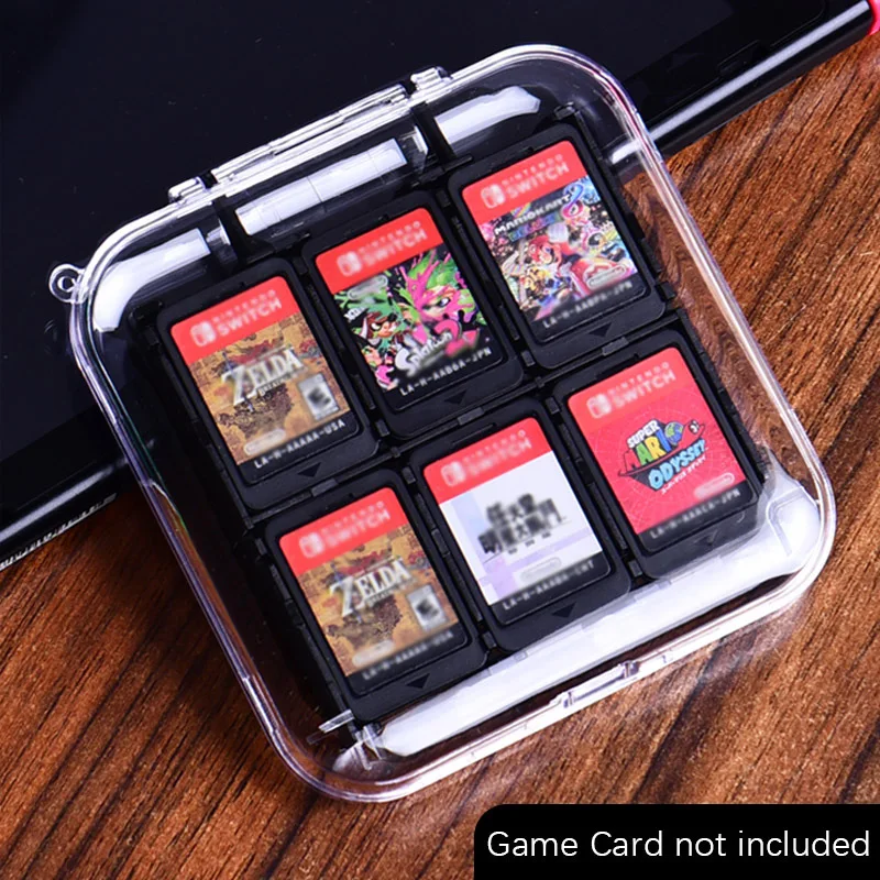 

Игровая консоль для Nintendo Switch, 12-битная коробка для кассет, прозрачное хранилище для игровых карт, аксессуары для выключателей