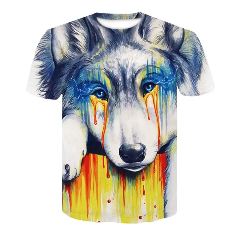 2022 Graffiti T-shirts Men 3d Print Animal Pictures Hip-hop Street Clothes Loose Comfortable O-neck Tshirt For Men