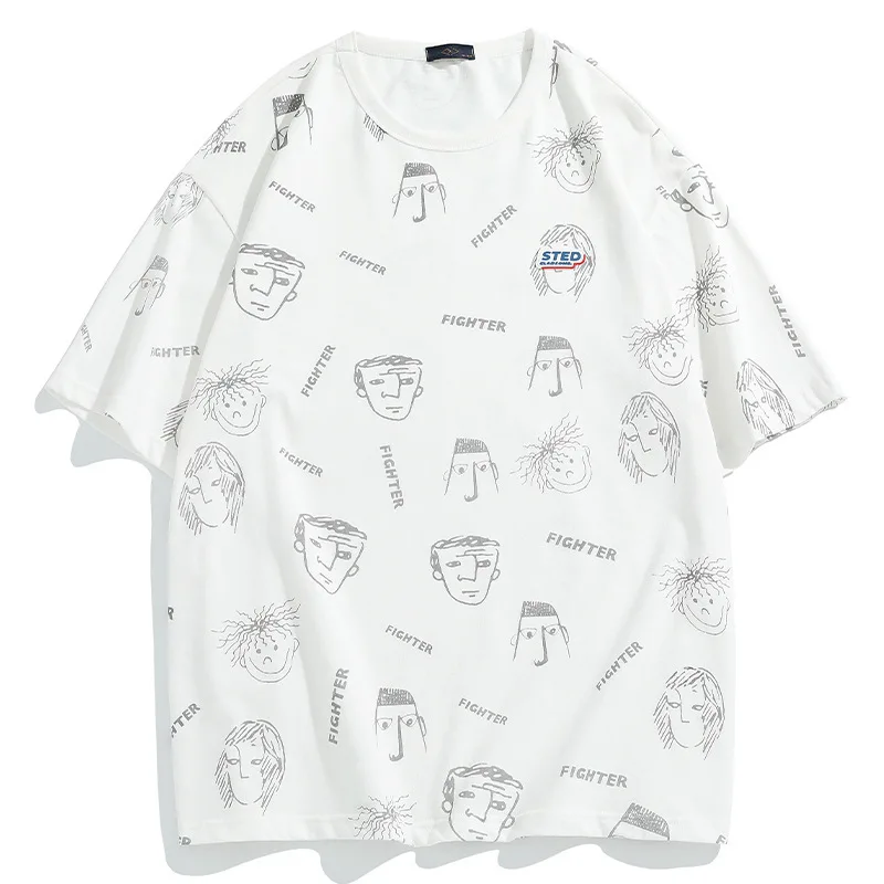 

Новинка весна-лето 2022, модная брендовая мужская футболка оверсайз с коротким рукавом