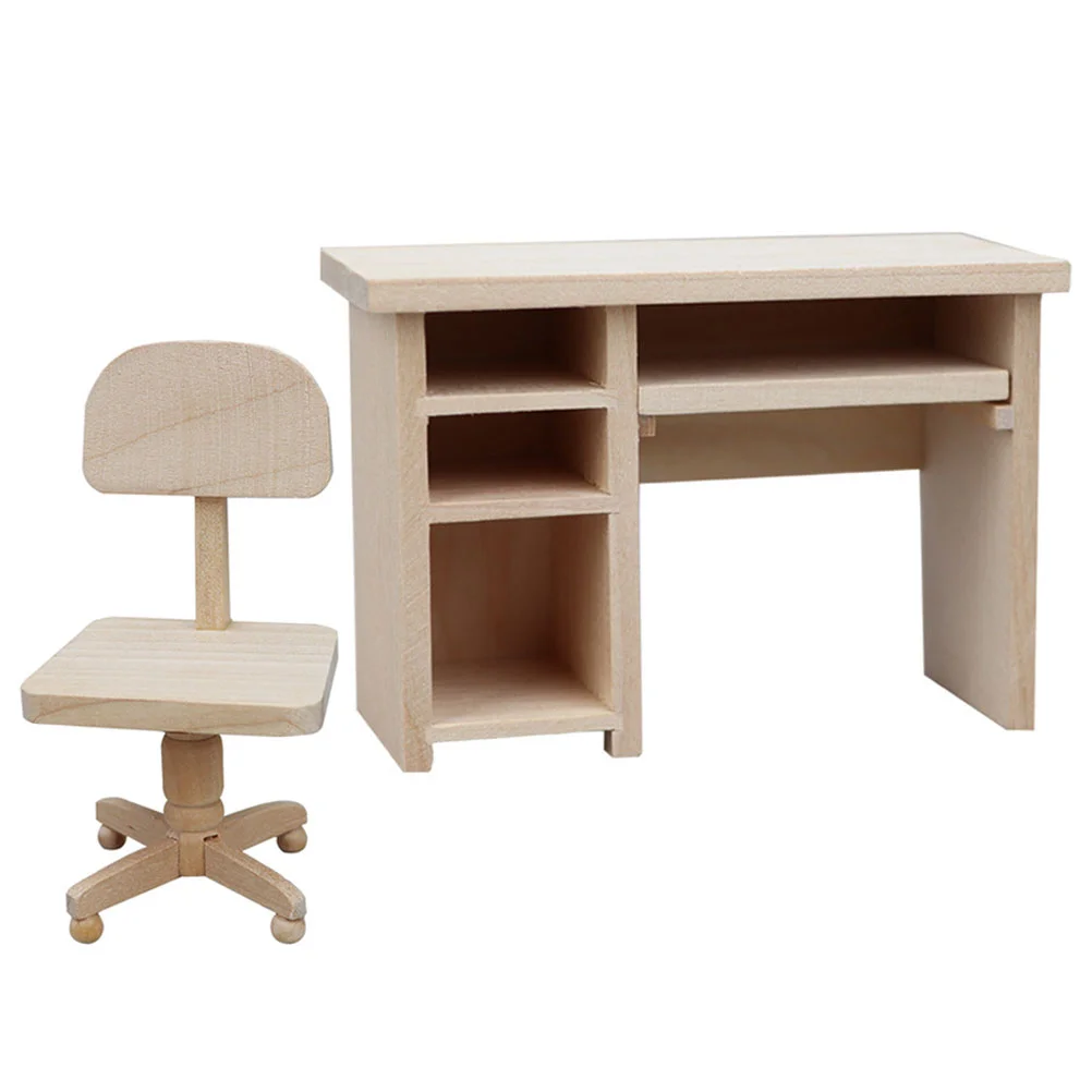 

Кукольный домик, компьютерная настольная лампа, школьный стол, Декор, украшение для игрушечной комнаты, декоративная деревянная фигурка, микроплан, ноутбук