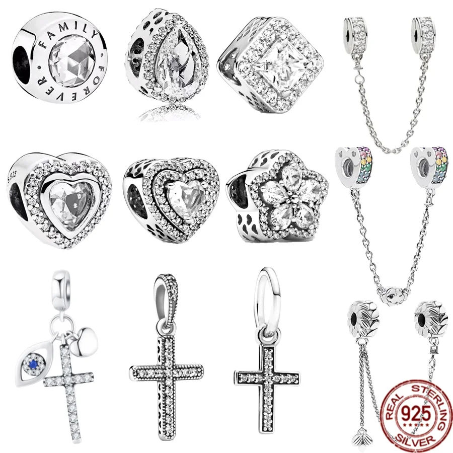 Подвеска из серебра 925 пробы с мерцающими сердцами и планкой