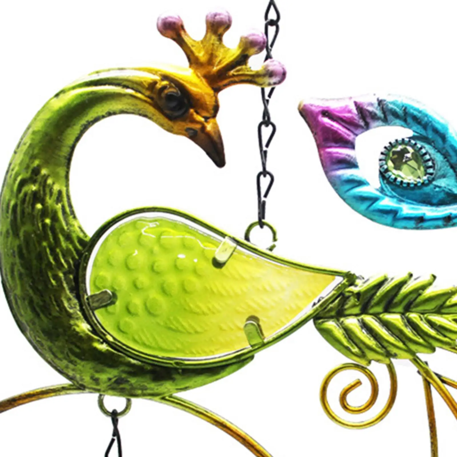 

Metal Wind Chime Peacock Hanging Ornament Decoration for Home Garden Blue