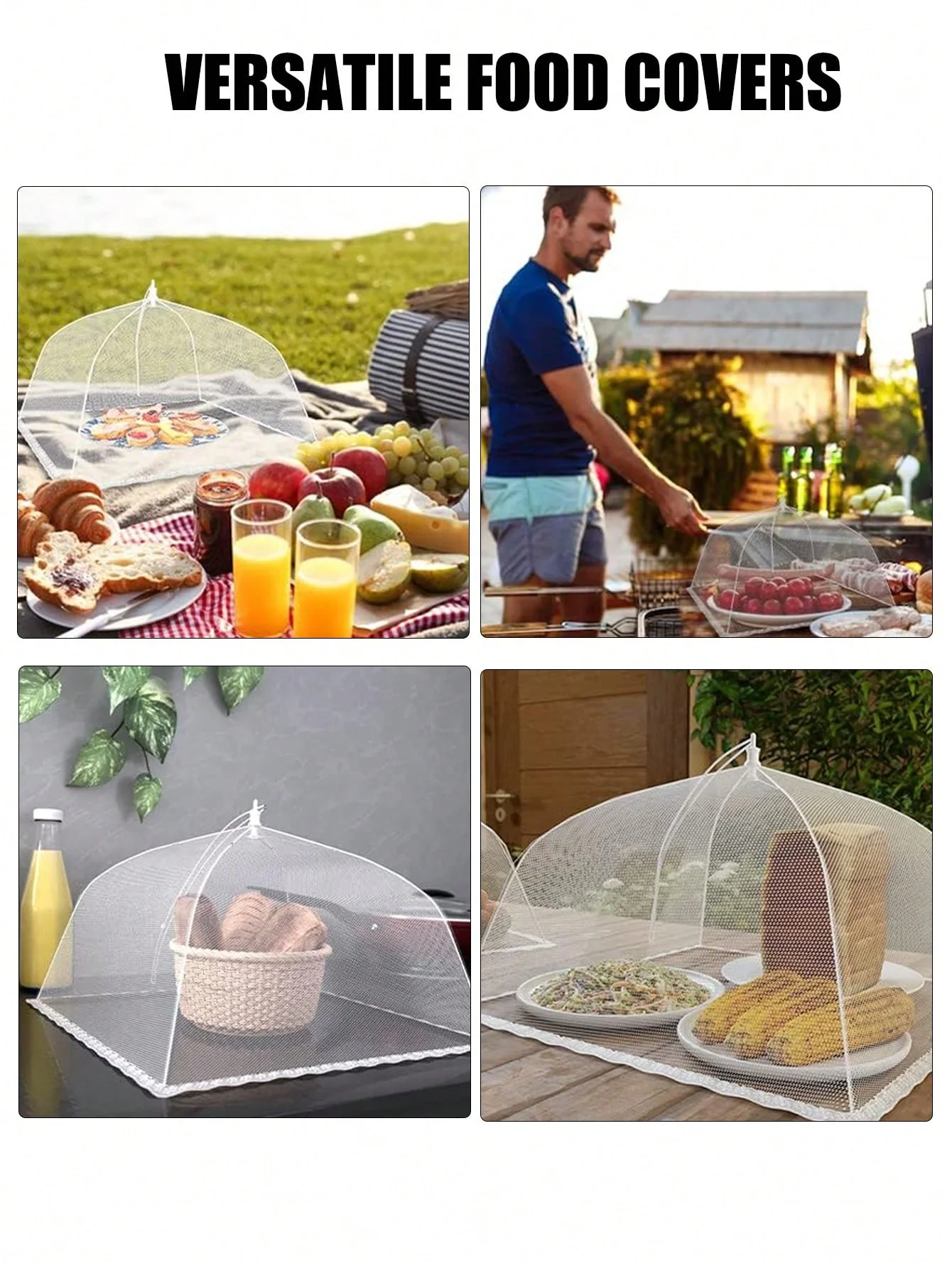 Сетчатые сетки для еды выдвижная сетка защиты фруктов 12 х12 17 х17 24 х40 дюймов