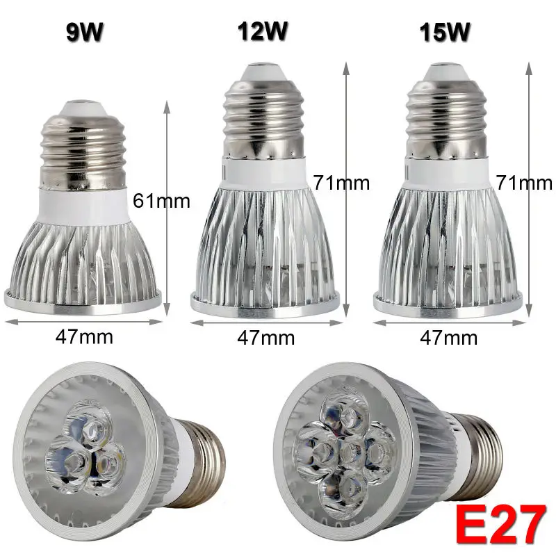 Светодиодный прожектор лампочка E27 9W 12W 15W 220V красный и зеленый GU10 теплый белый E12