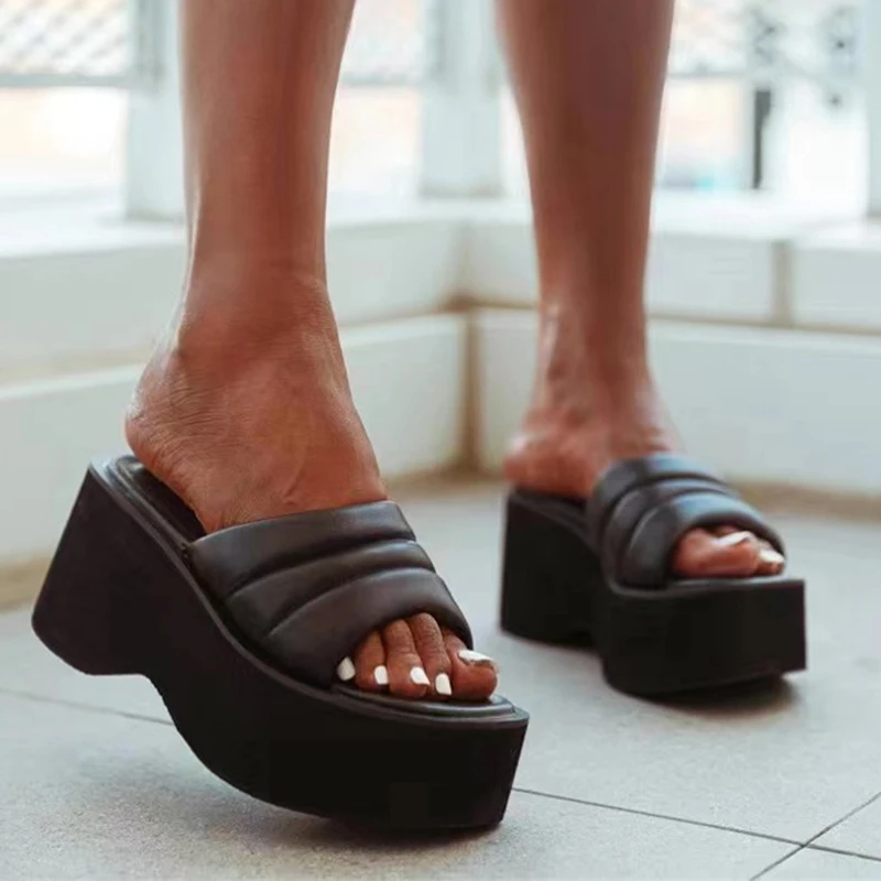 

Women Platform Slippers Flats Beach Casual Shoes 2023 New Trend Fashion Thick Sandals Summer Slingback Flip-flops Women Slides
