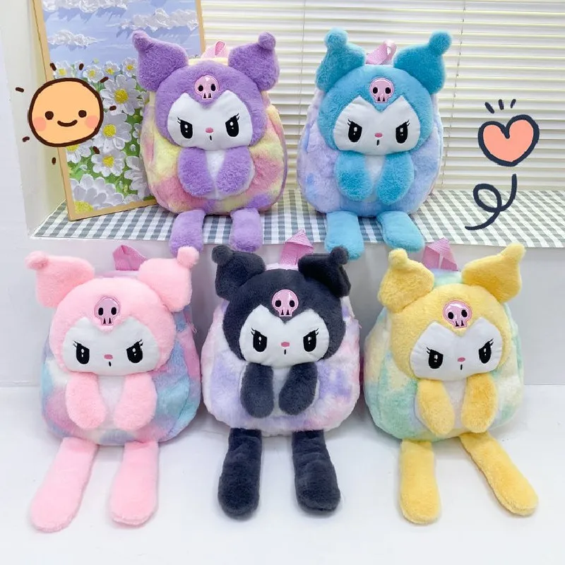 

Новинка Sanrio мультфильм аниме Kuromi плюшевые куклы рюкзак милые мягкие плюшевые сумки на одно плечо кавайные сумки для девочек Подарки на день рождения