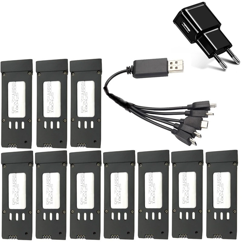 

10pcs Original Drone Battery for E58 JY019 S168 RC Quadcopter Spare Parts 3.7V 500mAH Lipo Battery For RC Rechargeable battery