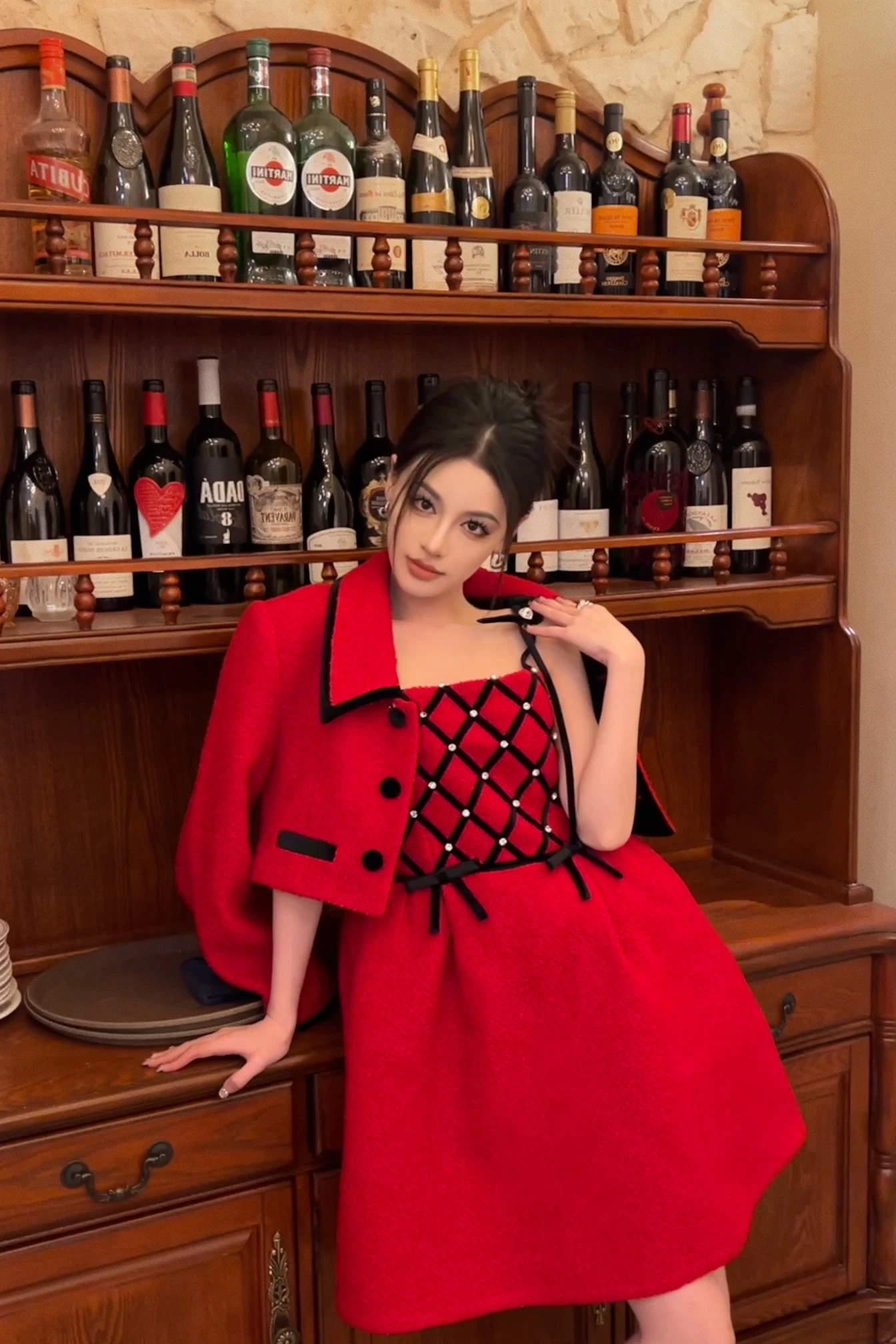 Lingzhiwusis французский винтажный красивый уникальный Блейзер платье комплект топ