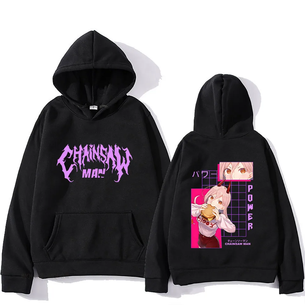 

Chainsaw Man Power Hoodies Unisex Manga/Comic Anime Print Sweatshirt Korean Women/Men Streetwear Gothic Punk Four Seasons Full