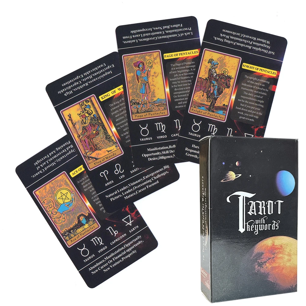 

English Keywords Tarot Clarity Cards for Beginners Sturdy Deck Prophet Prophecy Oracle Divination Taro