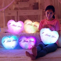 creative toy luminous pillow soft stuffed plush glowing colorful heart cushion led light toys gift for kids children girls