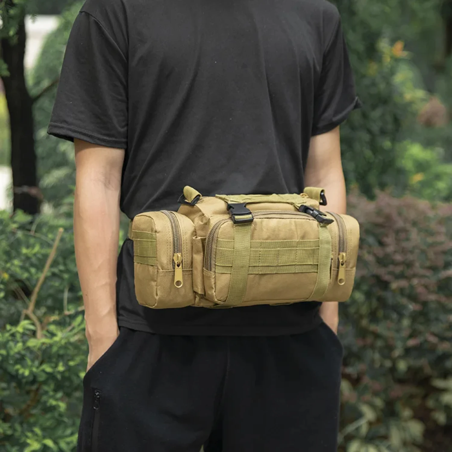 Outdoor Hiking Waist 600D Waterproof Oxford Climbing Shoulder Bags Fishing Camping Pouch Chest