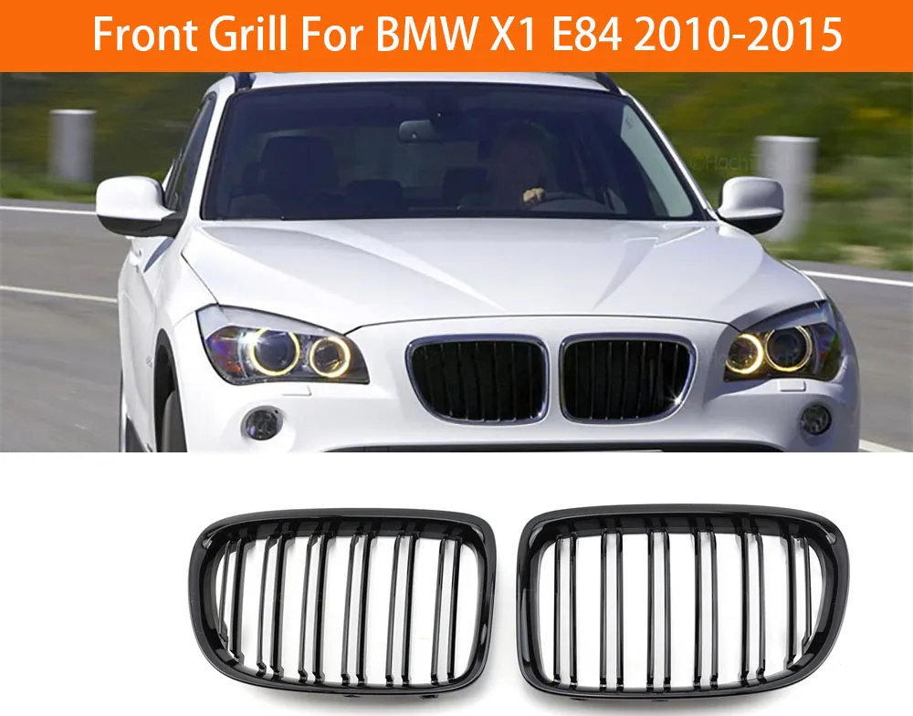 

Car Front Bumper Grilles Double Line Gloss black For BMW X1 E84 2010-2015