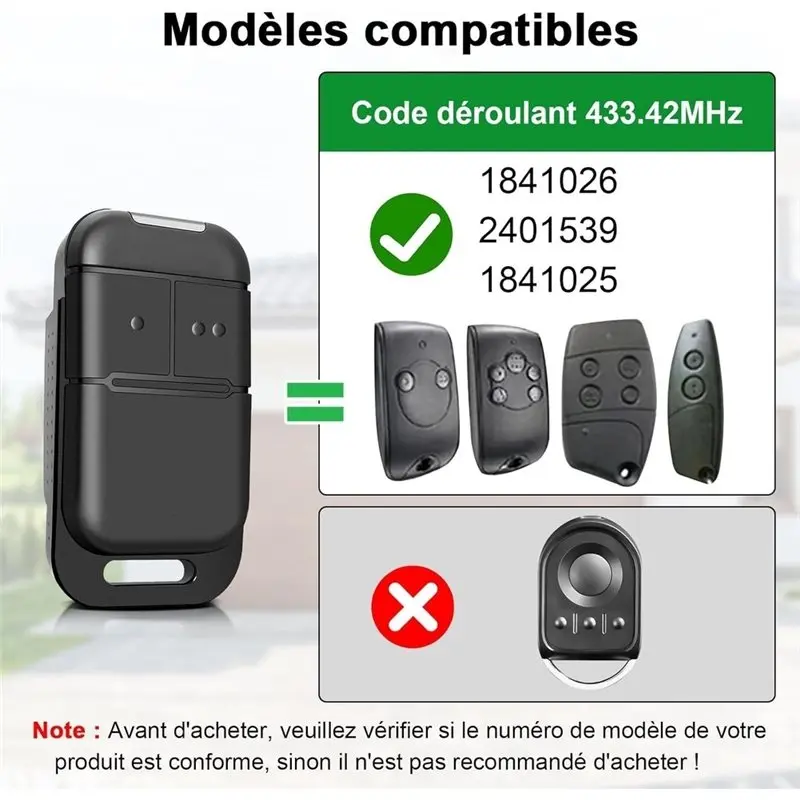 Фото Пульт дистанционного управления B63B-433.42Mhz S0-Mfy для 2401539, 1841026, 1841025, 2 канала, с плавающим кодом, для гаражных ворот с звуковым сигналом №4