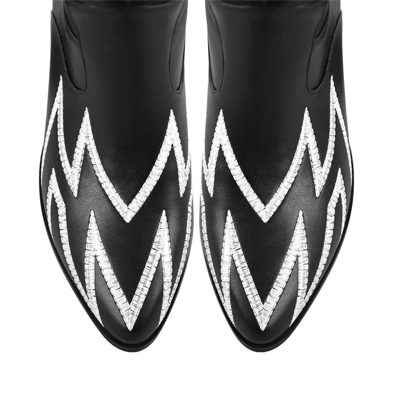 Totem Special Design Women Long Boots Pointed Toe Wedges Pleated Women High Knee Boots Classics Retro Slip-On Botines Mujer 2022