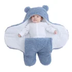 Плотный детский спальный мешок, флисовый конверт, одеяло для новорожденных, спальный мешок для младенцев, пеленальный кокон для детской кроватки 0-9 месяцев
