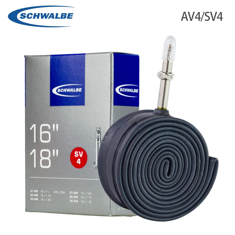 

SCHWALBE 16/18 дюймовая велосипедная внутренняя труба 16 "18" для велосипеда, внутренняя труба 16x1 3/8 -18x1 1/8 AV4 SV4 велосипедные трубки, детали