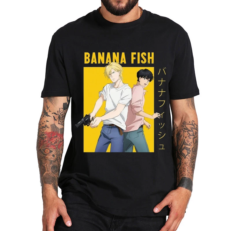 

Banana Fish Men Women T-shirt Tops Crew Neck Fitted Soft Anime Manga Tee Shirt Clothes
