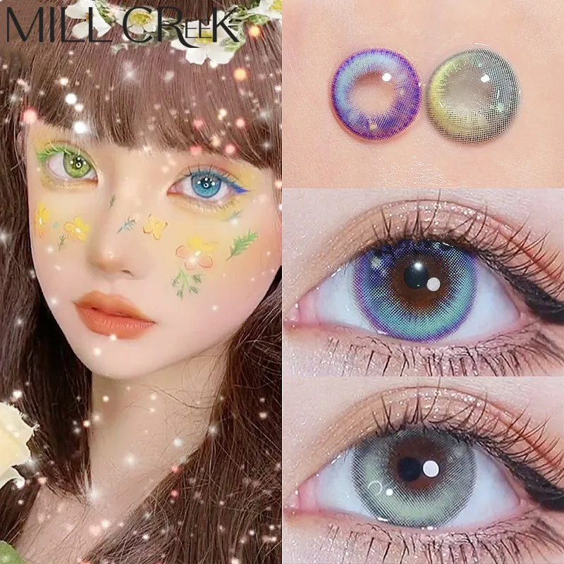 Женские контактные линзы с аниме-принтом аксессуар для глаз красивая