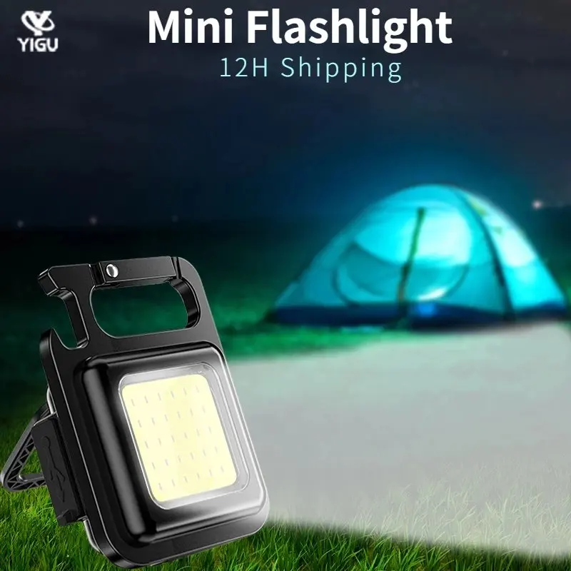 

Mini Flashlight Rechargeable Glare COB Keychain Light USB Charging Emergency Lamps LED Work Light Portable Outdoor Camping Light