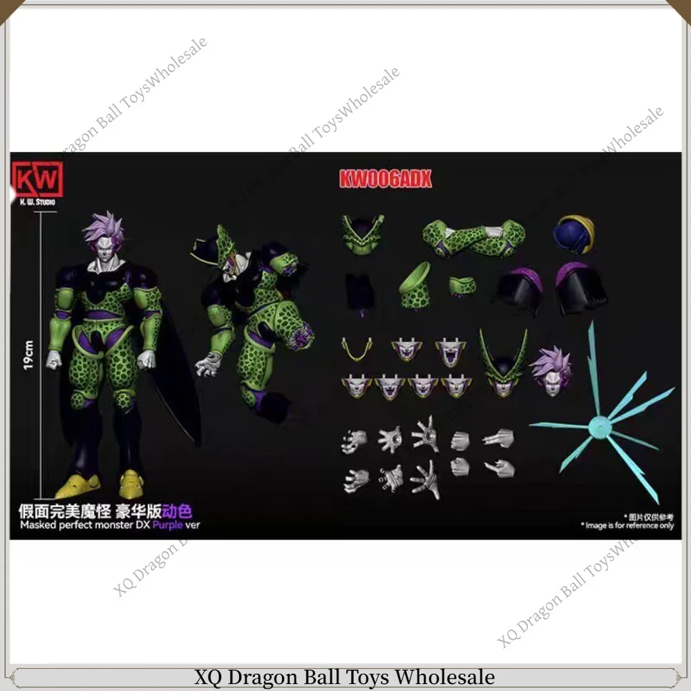 Фото В наличии: Фигурка KW Studio Dragon Ball Z Cell Mask Perfect Monster DX, сине-фиолетовая версия KW006ADX / KW006BDX, аниме-фигурка, игрушка №3