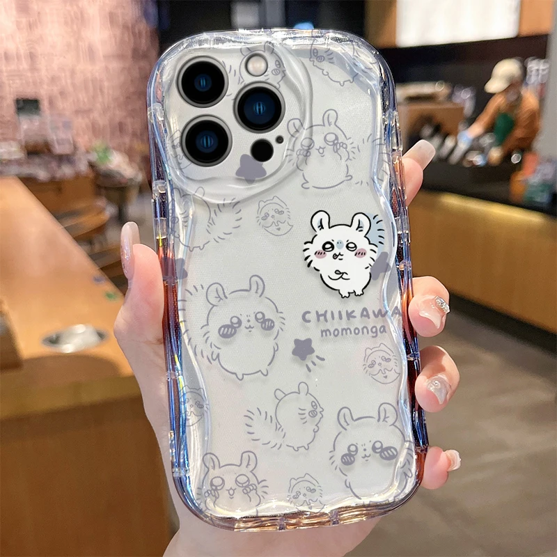 Чехол C-Chiikawas Wave для iPhone 16 15 14 Pro Max 13 12 Mini 11 XS X XR 8 7 Plus SE 2022 2020 мягкая противоударная