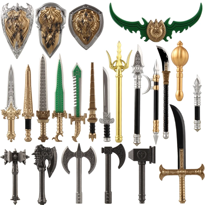 Средневековые военные строительные блоки экшн-фигурка оружие король Райан меч