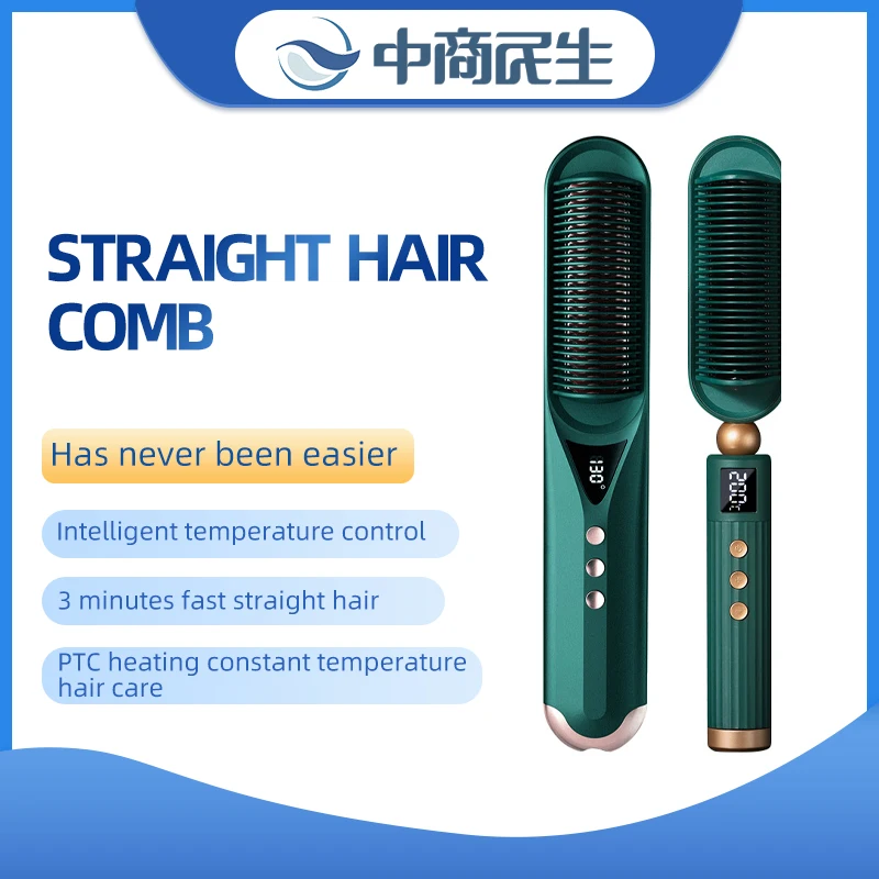 

Profissional Hot Combs Hair Straightener Brush Electric Heat Comb Curler Anion Hot Air Comb Anti Scald