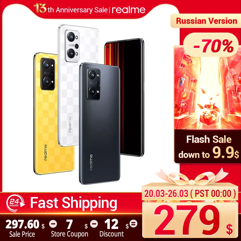 Russian Version Realme GT NEO 3T 5G Smartphone  CPU Snapdragon 870 5G 6.62