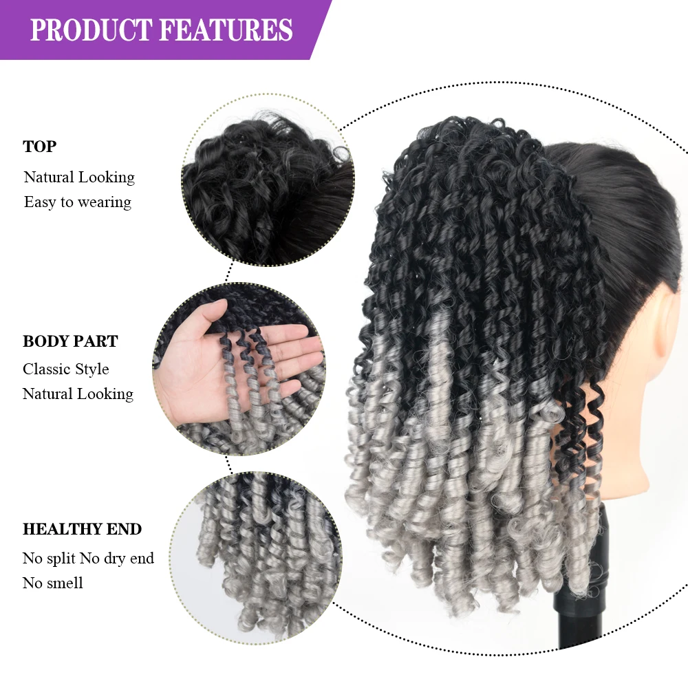 Пучок из синтетических волос афро кудрявый с кулиской пуховка для конского