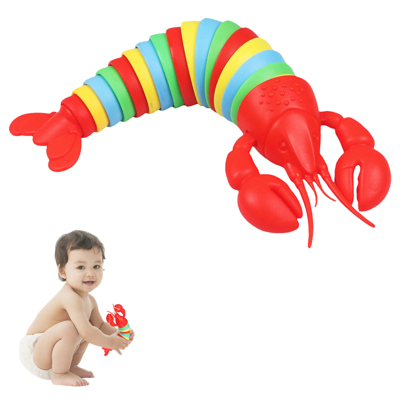 

3D Articulated Lobster Fidgets Slug Toys Relieve Pressure Emotion Tool For Office Workers Students Relief Anxiety Tool Gift For