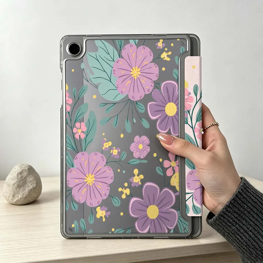 Фото Роскошный красивый чехол с цветочным принтом для Samsung Galaxy Tab S10 S9 S8 S7 S6 A11 A10 A9 FE Plus Lite Foldable 3Y, складной чехол для планшета №1