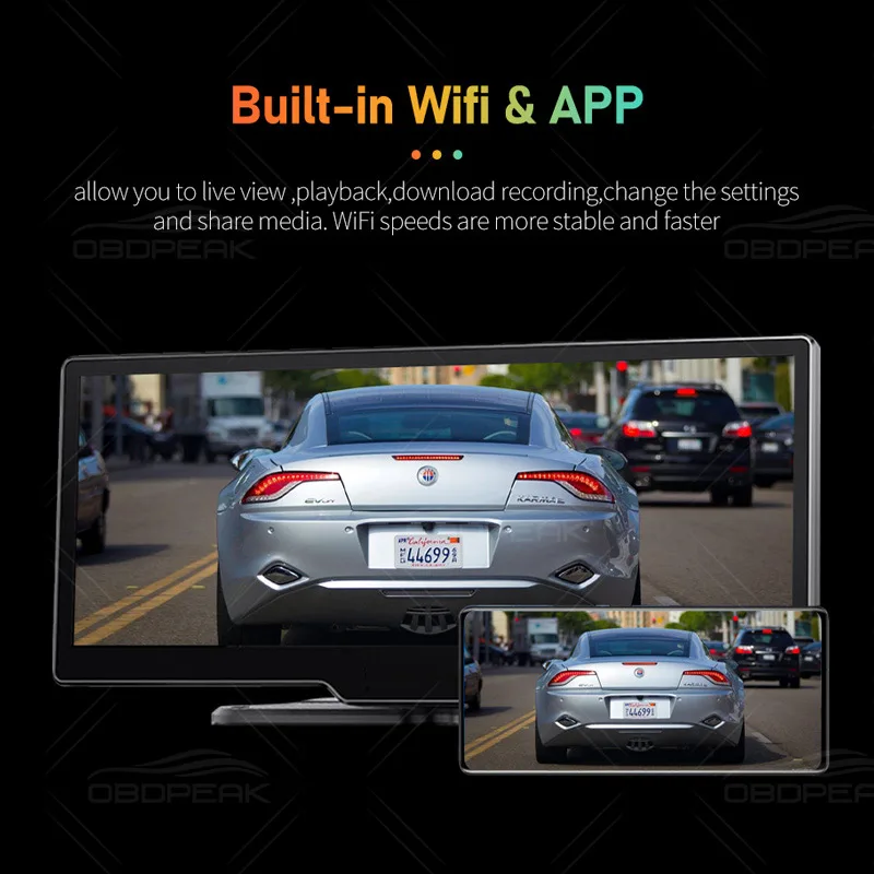 OBDPEAK K2 10.26 Cal wideorejestrator samochodowy 4K 3840*2160P GPS Carplay i Android kamera samochodowa Dashboard nawigacja GPS 5G WIFI rejestrator jazdy 5 OBDPEAK K2 10.26 Cal wideorejestrator samochodowy 4K 3840*2160P GPS Carplay i Android kamera samochodowa Dashboard nawigacja GPS 5G WIFI rejestrator jazdy 5