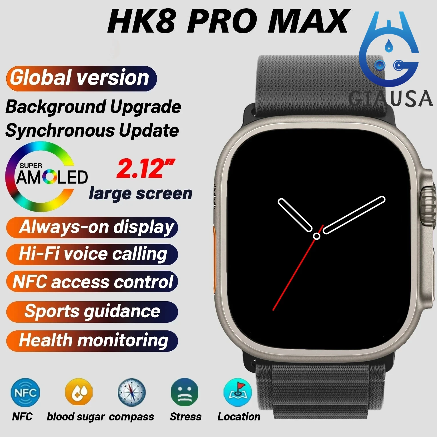 

2023 New IWO Ultra 3 Smart Watch Men Series 8 49mm 2.2" HD Screen High Refresh Rtae Compass NFC IP68 Waterproof SmartWatch Men